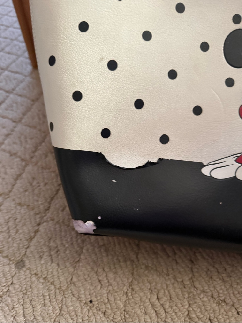 kate spade Polka Dot Minnie Mouse Tote in Black, White & Red - Picture 3 of 7